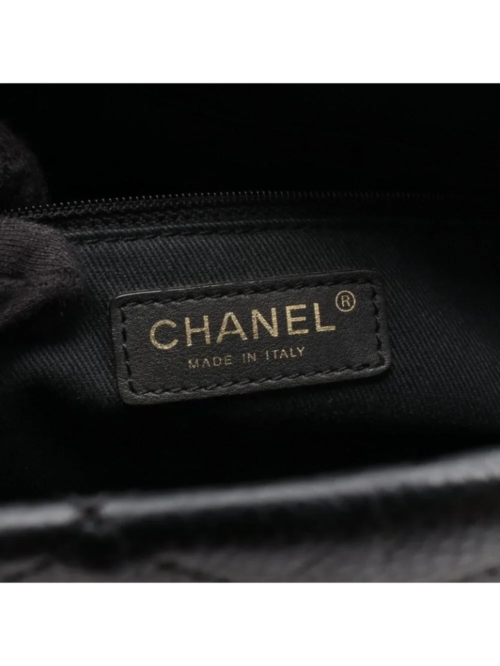 Chanel Tote Quilted CC Logo Black Caviar Leather CC Chain